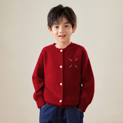 时尚儿童纯山羊绒软糯毛衣开衫