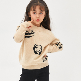 儿童秋冬拼色100纯山羊绒衫女童欧货高端半高领男童中大童冬毛衣