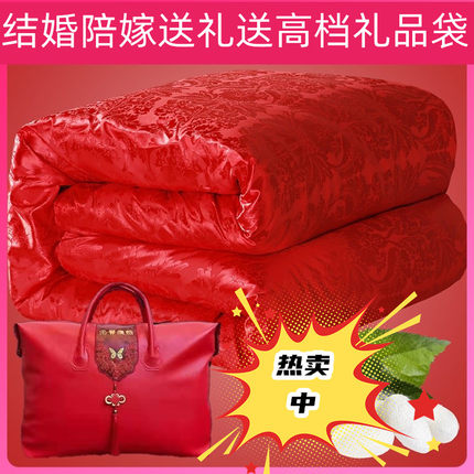 丝棉被结婚被子陪嫁喜被红色婚庆棉被加厚冬被春秋被保暖双人被芯