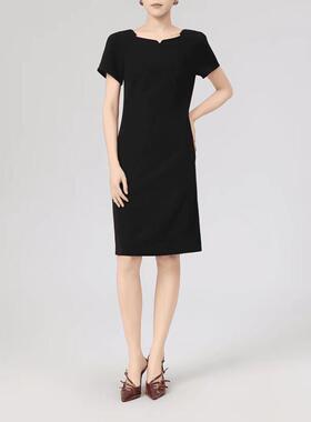 A家专柜正品2025夏季新款轻奢气质显瘦洋装小黑裙550007-249111