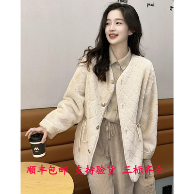 G家专柜正品2025秋冬新款宽松绒毛休闲外套女1400648-7A08183-001