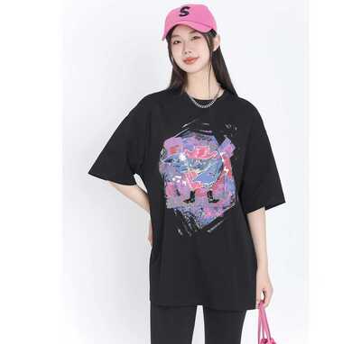 G家专柜正品2025夏季新款印花短袖圆领T恤女1300865-42140CF-001