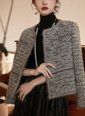 A家专柜正品2025秋季新款百搭显瘦小香风外套女540117-4356721