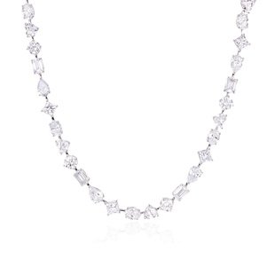 尤金喜 18k金人工培育钻项链全家福培育钻手链轻奢款项链通勤百搭