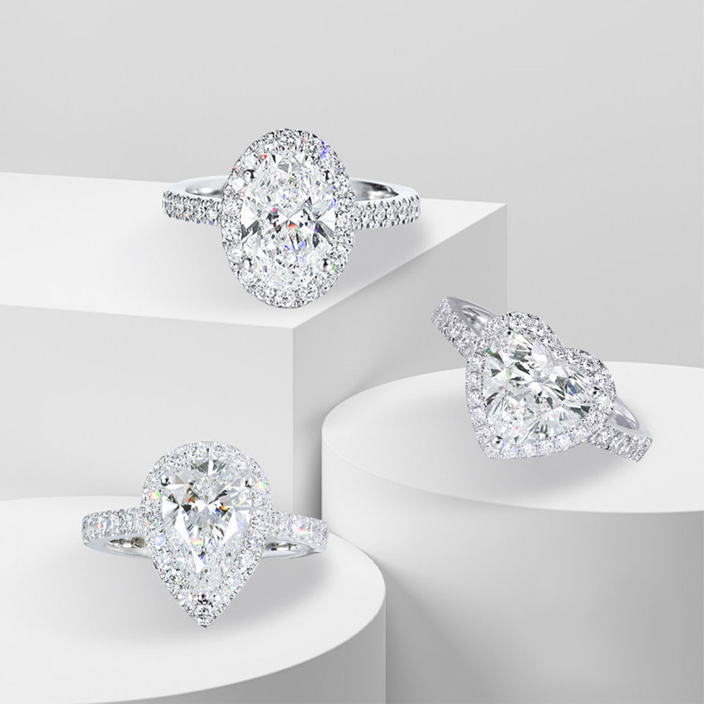 尤金喜 18k金人工培育钻石戒指高端IGI证书百搭心形钻戒时尚款