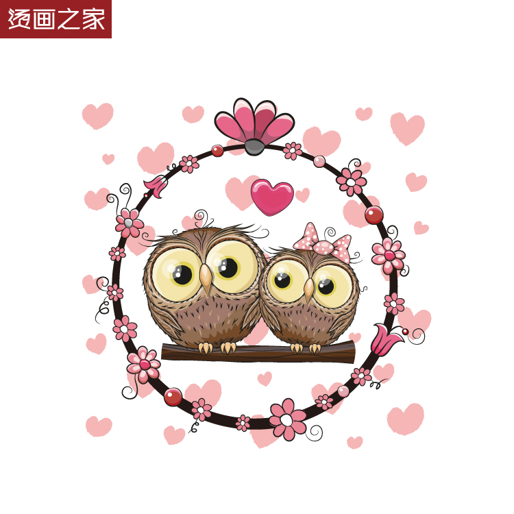 dw25卡通布贴补丁贴大号啄木鸟卡通图案印花 过粉热转印烫画贴