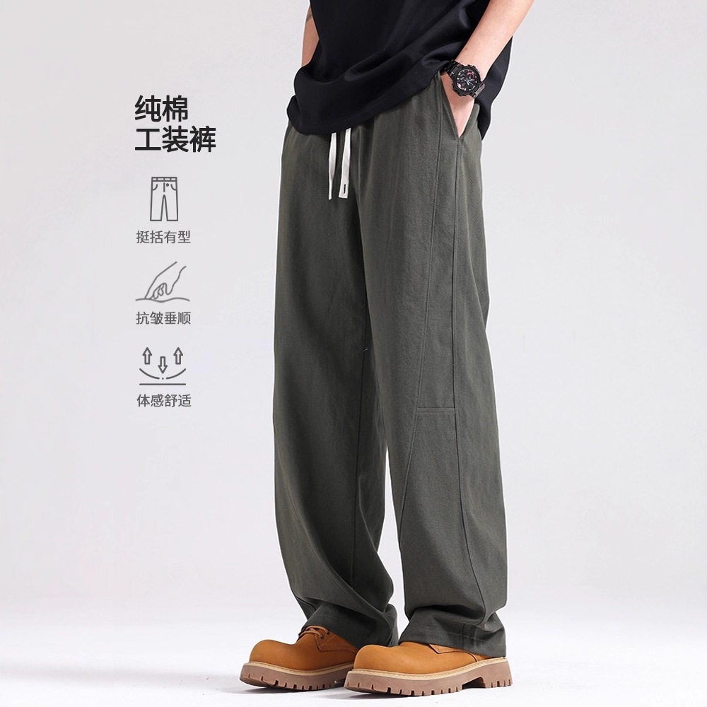 青少年加绒裤子男冬季一体绒直筒简带绒戎2025新款加厚长裤孑体闲