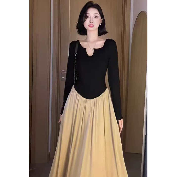 大码胖mm法式高级感时尚长款连衣