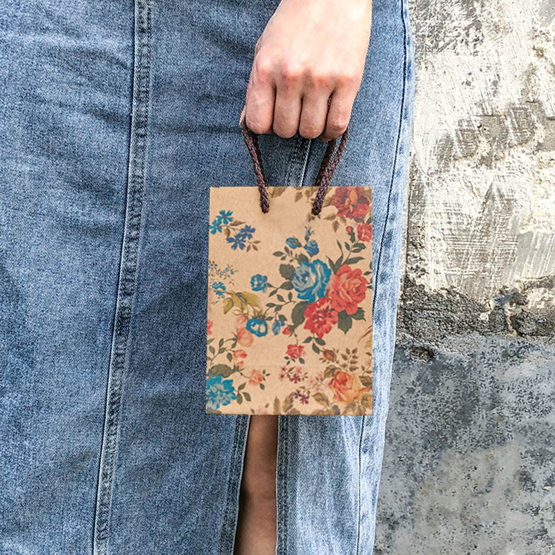 清新桂花服装店鞋子衣服面膜日用护肤品首饰送礼包装手提牛皮纸袋