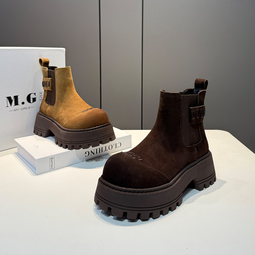 欧洲站时尚套筒马丁靴女2025秋冬