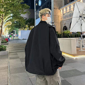 双拉链工装夹克男款春秋季户外运动防水宽松立领休闲百搭冲锋外套图片