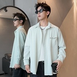 XZ413-HW160-P40-2026春季长袖条纹男女青少年百搭休闲衬衫，男装衬衫，星座413（原星座105C）