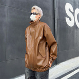 XZ413-HW233-特批75-2025春装新款机车PU时尚休闲潮流皮夹克外套，男装夹克，星座413（原星座105C）