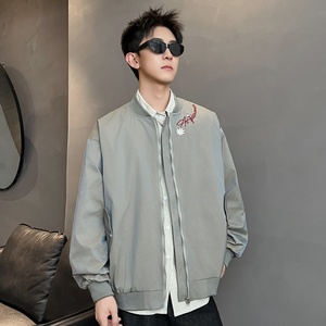 XZ413-HW153-P70-2025秋装新款渐变色绣花百搭青少年立领夹克外套图片