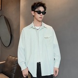 XZ413-HW160-P40-2026春季长袖条纹男女青少年百搭休闲衬衫，男装衬衫，星座413（原星座105C）