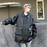 XZ413HW235-P90-2025秋装新款机车PU时尚休闲潮流工装夹克外套，男装夹克，星座413（原星座105C）