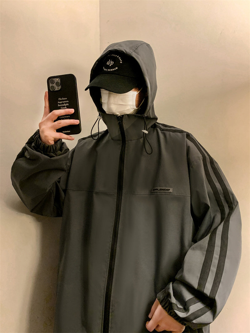 XZ413-HW96-P75-2023秋装新款冲锋衣时尚休闲潮流男女夹克外套,男装夹克,星座413（原星座105C）