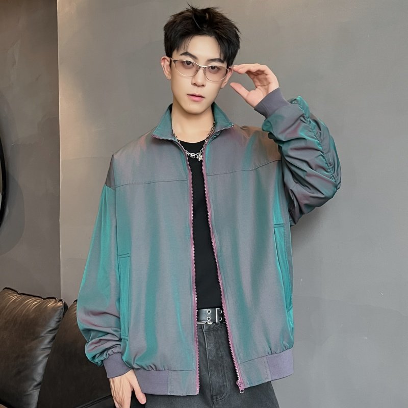 XZ413-HW2501-P65-春季新款渐变色男女时尚百搭青少年棒球服外套，女装短外套，星座413（原星座105C）