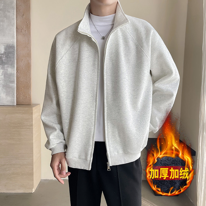 XZ413HW666-P68-2026冬季加绒加厚立领夹克外套休闲男女同款卫衣,男装夹克,星座413（原星座105C）