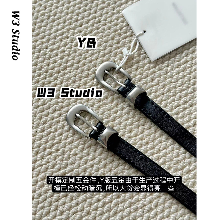 W3头层牛皮极简中性简约腰带通勤质感高级感明星博主男女同款皮带