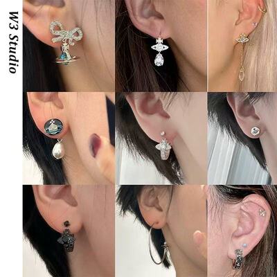 高品质土星耳钉合集镶钻吊坠耳坠