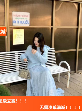 HLY春夏款花开半夏透气百搭纯色纱裙 雪纺纱大裙摆a字半身长裙女