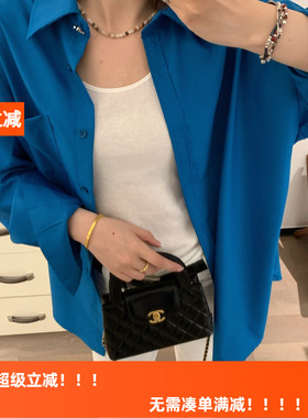 HLY春夏款免熨烫立体裁剪纽扣衬衫 休闲抗皱宽松翻领长袖上衣女