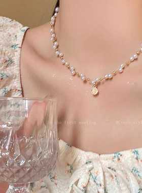 夏天优雅山茶花轻奢显瘦锁骨链