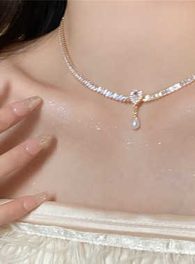 高档气质简单超闪短款项链