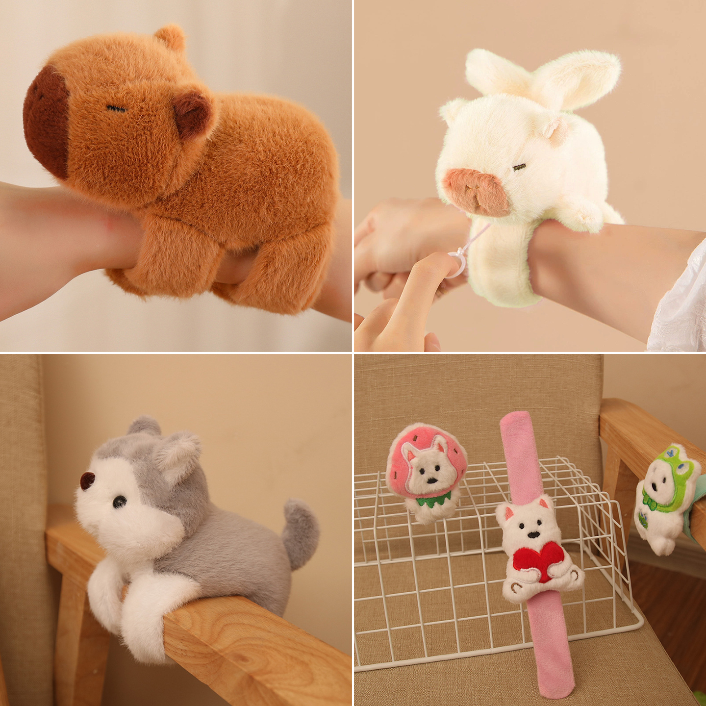 啪啪圈卡皮巴拉玩偶手腕趴公仔