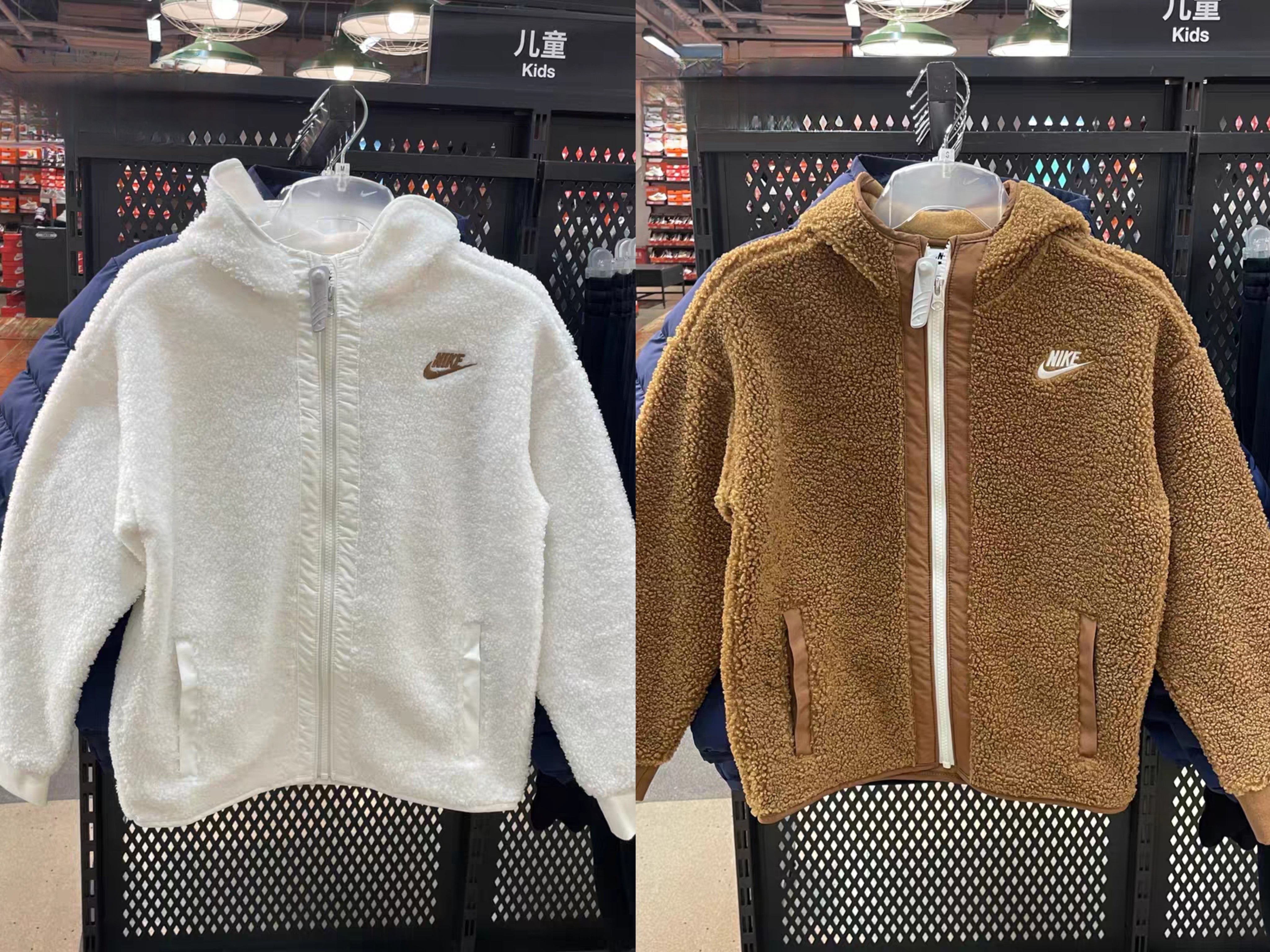 Nike/耐克 大童仿羊羔绒秋冬拉链保暖连帽外套HQ4882-281,运动服/休闲服装,运动茄克/外套,淘宝优惠券,粉丝福利购,淘宝优惠卷