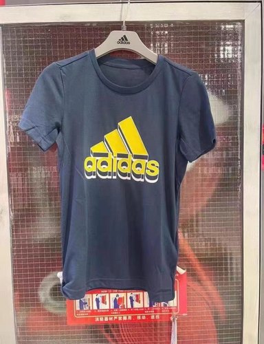 果果正品Adidas阿迪达斯男大童圆领休闲训练运动短袖T恤GM8476
