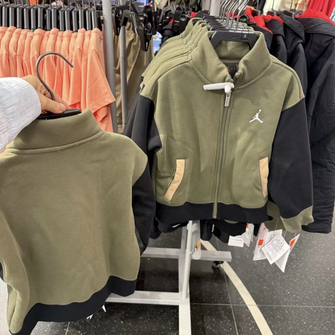 Nike/耐克 幼童秋冬加绒保暖立领针织柔软运动外套IH8596-222