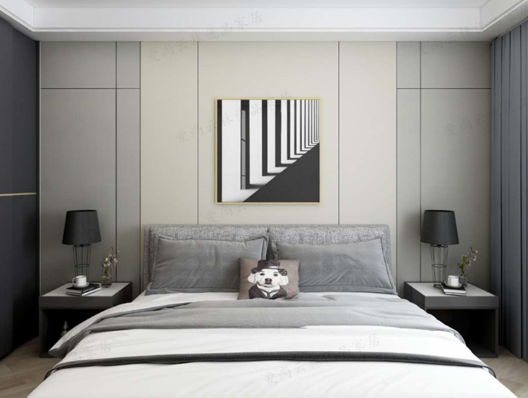 定制客厅卧室内现代简约轻奢免漆生态多层实木格栅背景墙隐形暗门