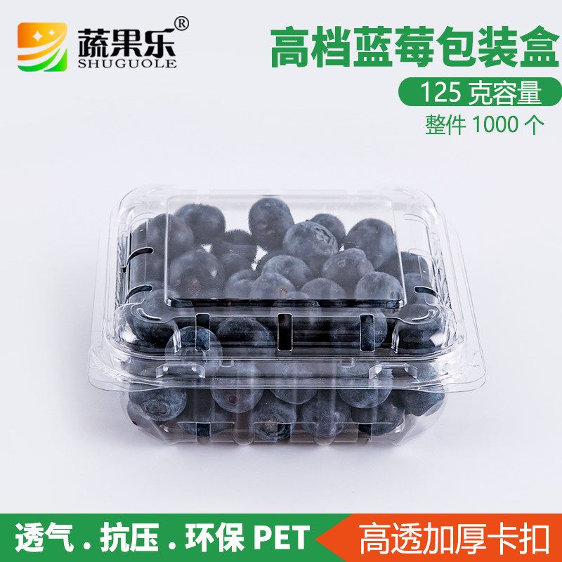 一次性透明水果盒 125克蓝莓透明包装盒子 一次性塑料桑葚水果盒