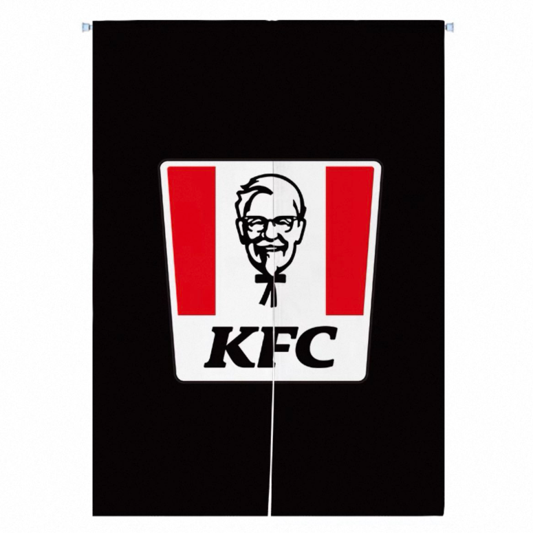 快餐店LOGO半开门帘肯德基门帘内场订制图案遮挡帘