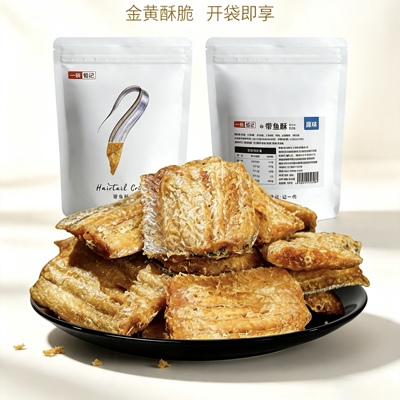 50g*3袋一袋惦记带鱼酥非油炸低温烘焙零食海鲜舟山特产小鱼干