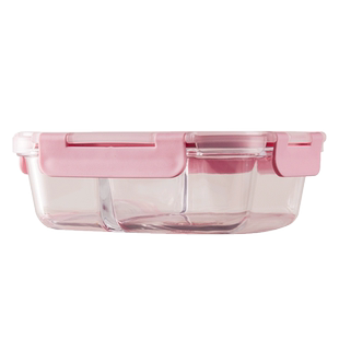 日本耐热玻璃饭盒可微波炉专用加热分隔便当盒保鲜盒小学生上班族