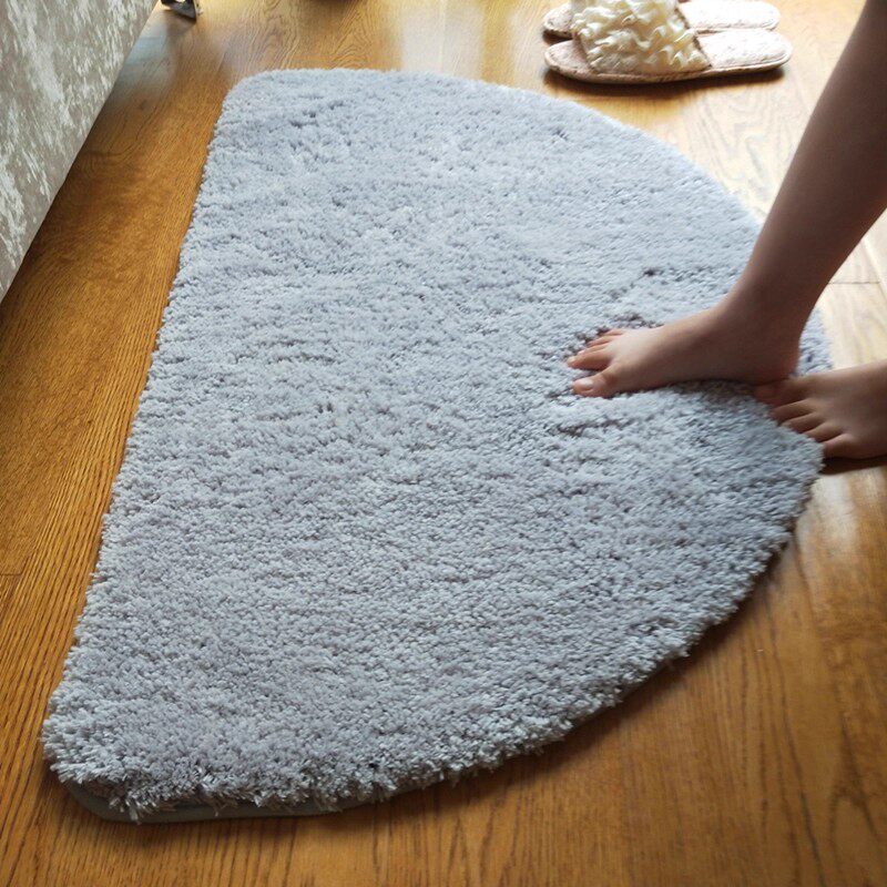浅灰色门垫扇形淋浴房吸水脚垫客厅入户门厅卧室床边毯半圆形地垫