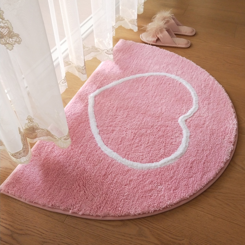 粉色心形半圆形卫生间浴室地垫