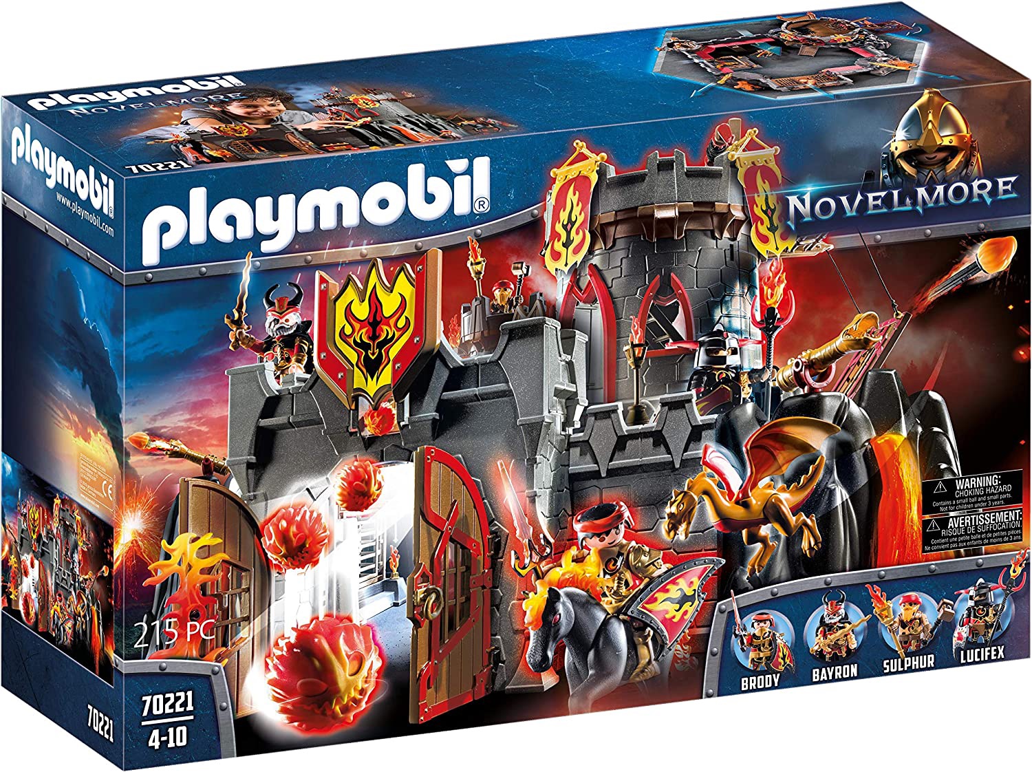 playmobil70221战争堡垒袭击战红色城堡勇士系列男孩圣诞新年礼物