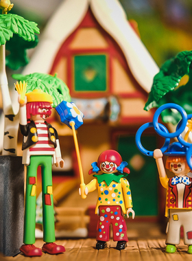 playmobil摩比世界70298新明盒人偶双辫小丑女孩自由女神兔子骑士