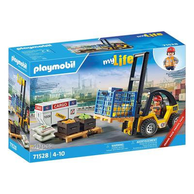 【热销款】playmobil摩比世界71528运输货物的叉车工程系列玩具