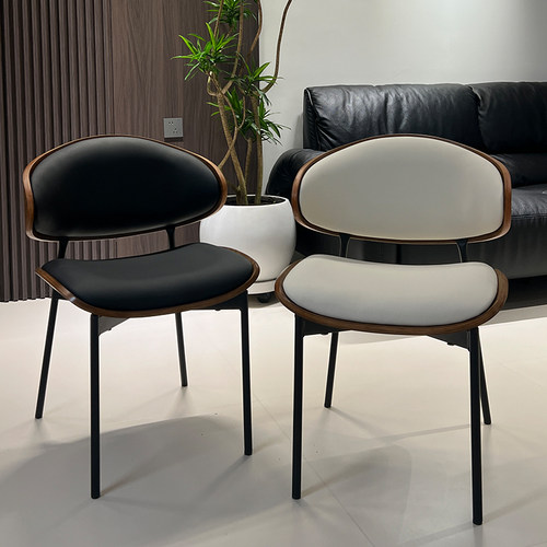 中古风伊姆斯餐椅咖啡厅意式极简家用实木轻奢北欧设计师餐桌椅子