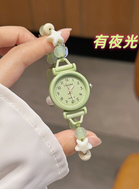 Ulzzang可爱绿色小清新夜光手链手表女学生简约小巧高颜值校园风