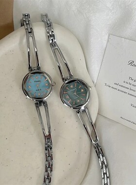 法式复古机械贝母面精致手表女士百搭小表盘高颜值上档次冷系