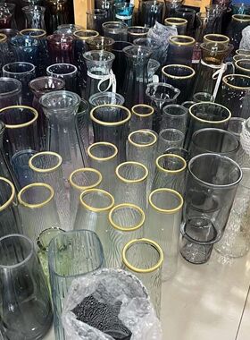 【花瓶清仓】花瓶ins风轻奢清仓底座玻璃花瓶客厅餐桌面摆件简约