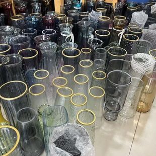 花瓶清仓 花瓶ins风轻奢清仓底座玻璃花瓶客厅餐桌面摆件简约