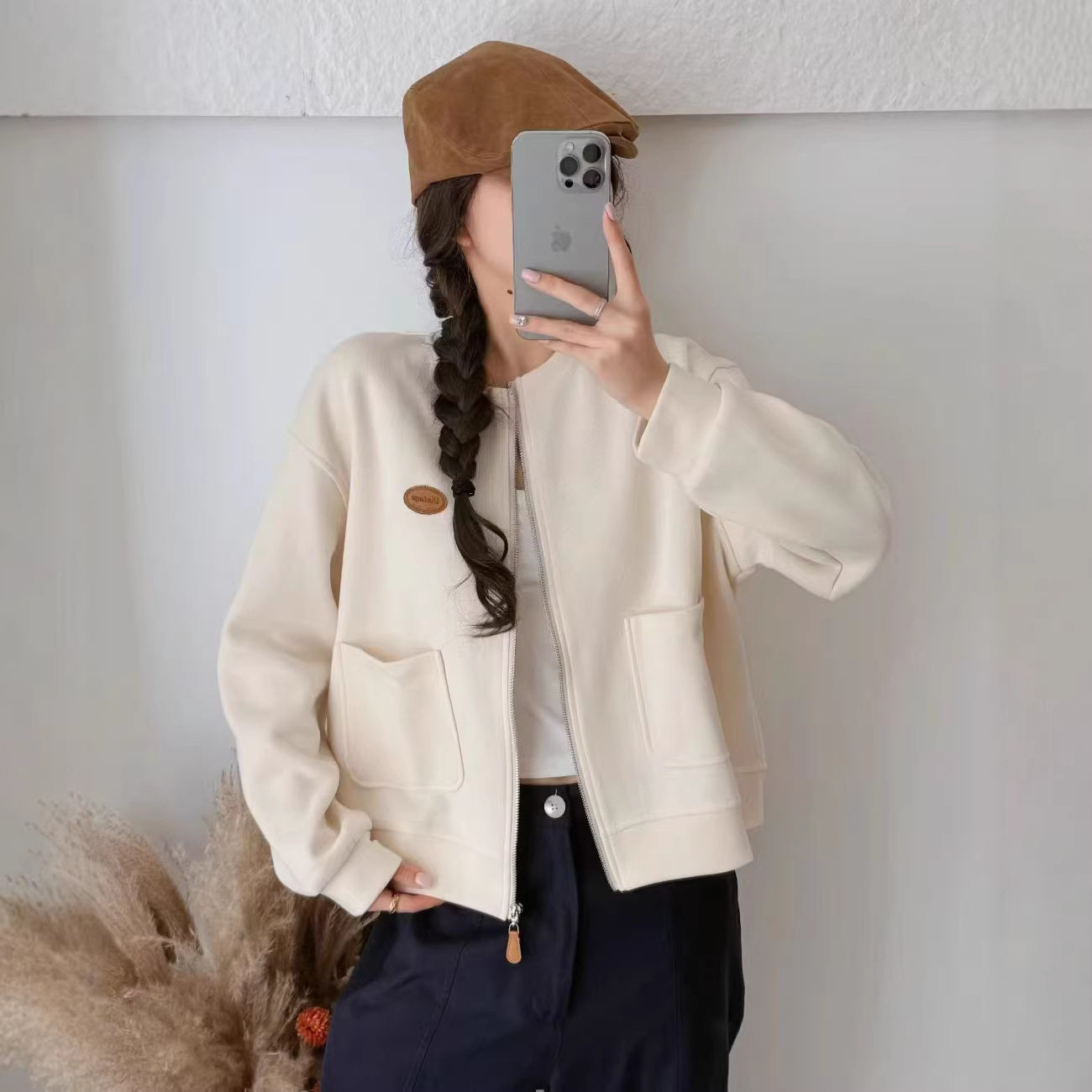 26春款卫衣女暮冬棉复牛奶丝外套上衣宽松休闲韩版学院风外套新款