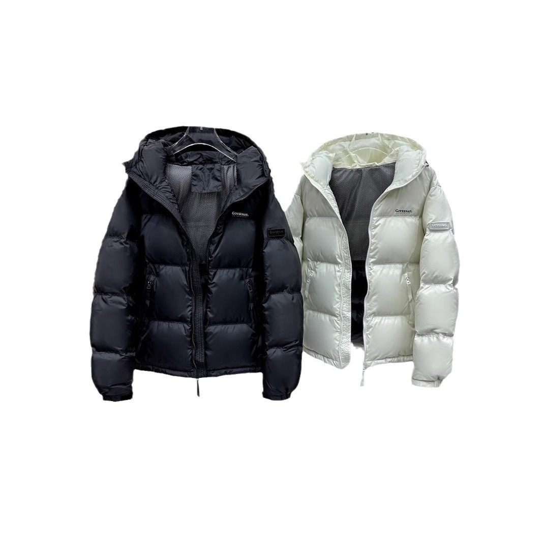 短款羽绒服女2024年新款韩版连帽加厚白鸭绒冬季黑色男女情侣外套